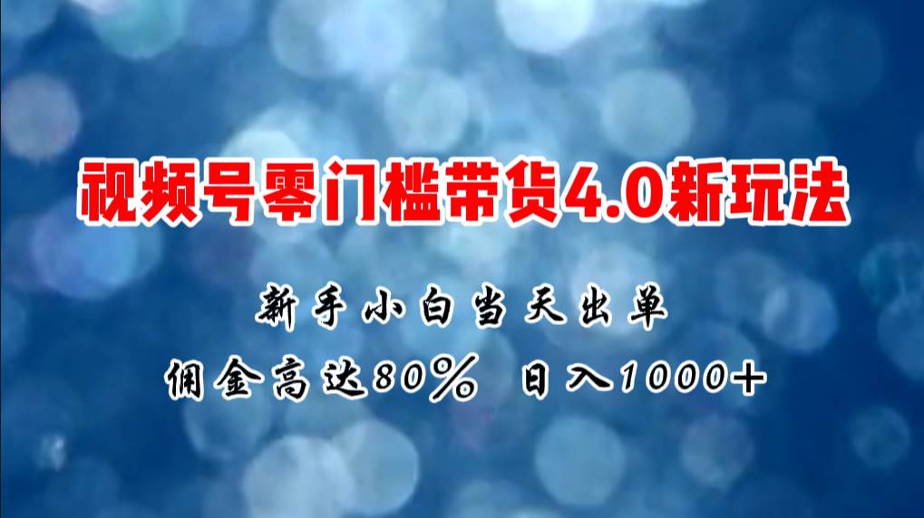 微信视频号零门槛带货4.0新玩法，新手小白当天见收益，日入1000+-齐力副业