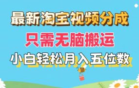 最新淘宝视频分成，只需无脑搬运，小白也能轻松月入五位数，可矩阵批量...-齐力副业
