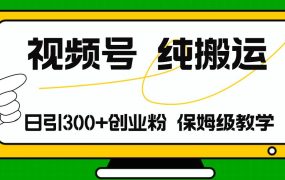 视频号纯搬运日引流300+创业粉，日入4000+-齐力副业