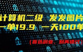 计算机二级，一单19.9 一天能出100单，每天只需发发图片（附518G资料）-齐力副业