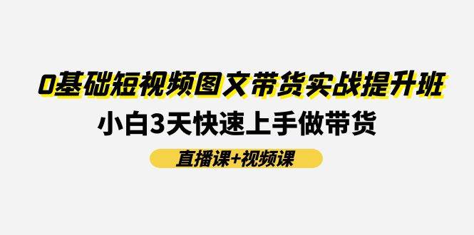 0基础短视频图文带货实战提升班(直播课+视频课)：小白3天快速上手做带货-齐力副业
