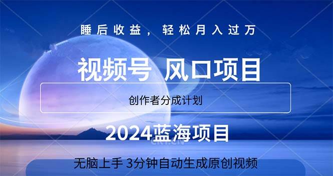 2024蓝海项目，3分钟自动生成视频，月入过万-齐力副业