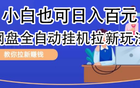 全自动发布文章视频，网盘矩阵拉新玩法，小白也可轻松日入100-齐力副业
