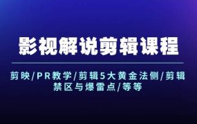 影视解说剪辑课程：剪映/PR教学/剪辑5大黄金法侧/剪辑禁区与爆雷点/等等-齐力副业