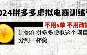 2024拼多多虚拟电商训练营 不s单 不改销量  做虚拟项目分一杯羹(更新10节)-齐力副业