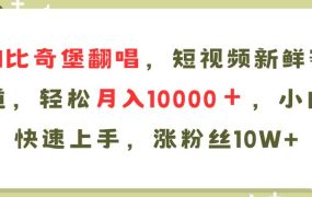 AI比奇堡翻唱歌曲，短视频新鲜赛道，轻松月入10000＋，小白快速上手，...-齐力副业