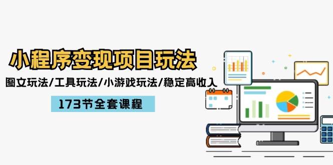 小程序变现项目玩法：图文玩法/工具玩法/小游戏玩法/稳定高收入/173节课程-齐力副业