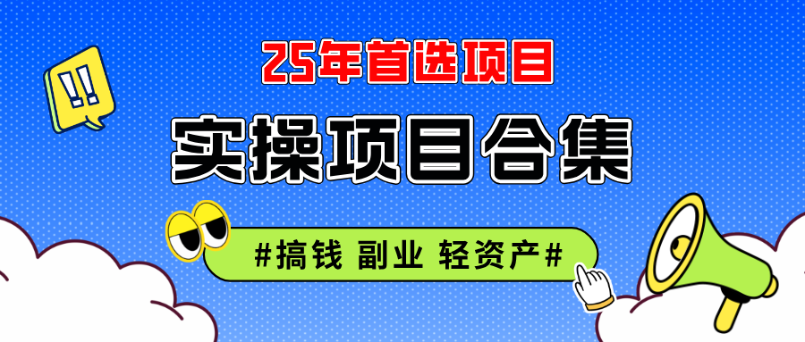 2025本人实操项目合集 挂机类型 直播类型 轻资产创业类-齐力副业